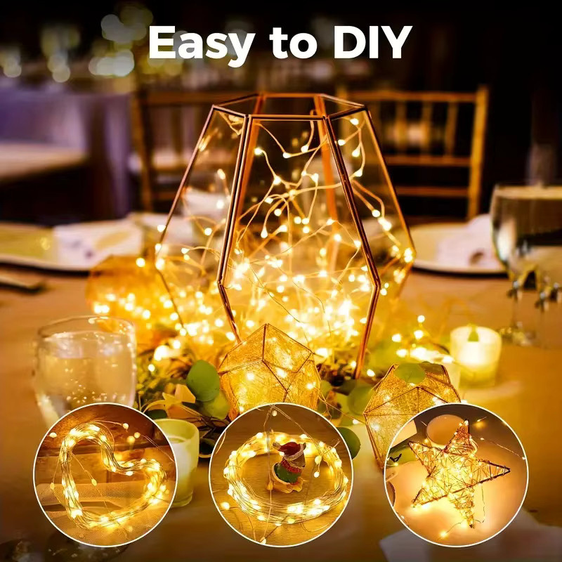 OKAL RED EAST USB LED-Lichterkette mit Kupferdraht in Warmweiß für Garten, Party und Hochzeit - Bild 3