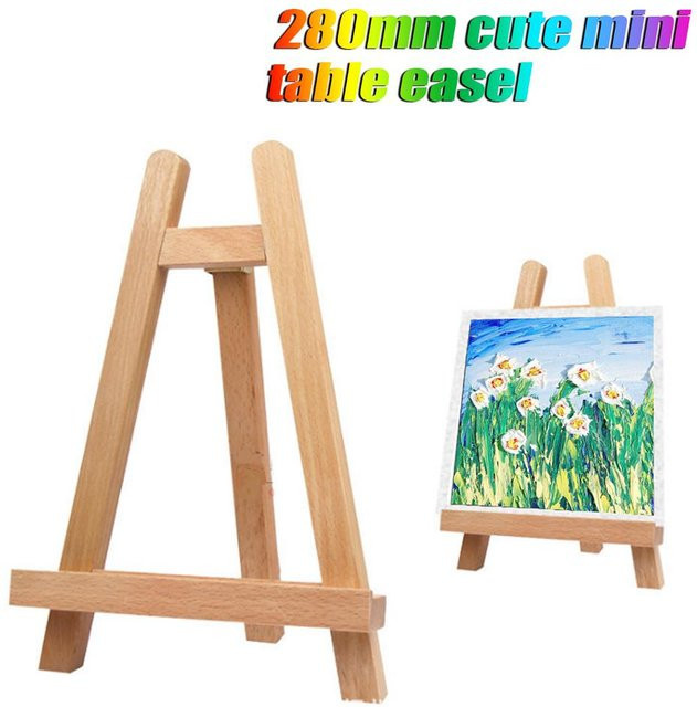 TOMTOP JMS Mini Holz Stativ Staffelei als Display für Malerei und Karten in Beige - Bild 1