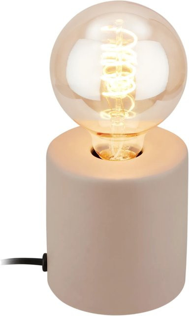 Brilo Tischleuchte Tubo aus Keramik in Beige, B/T/H: 10 x 10 x 10,5 cm - Bild 1