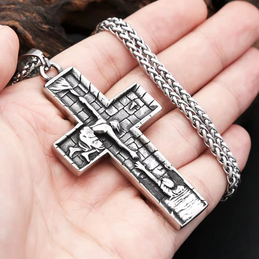 NORTHMAN Anhänger Halskette, Edelstahl, Silber, Vintage, Unisex - Bild 3