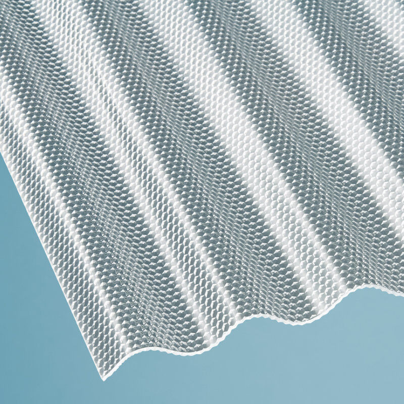 Scobalit Polycarbonat Wellplatte 76/18 in Glasklar mit Wabenstruktur, Breite: 104,5 cm, Stärke: 2,6 mm - Bild 1