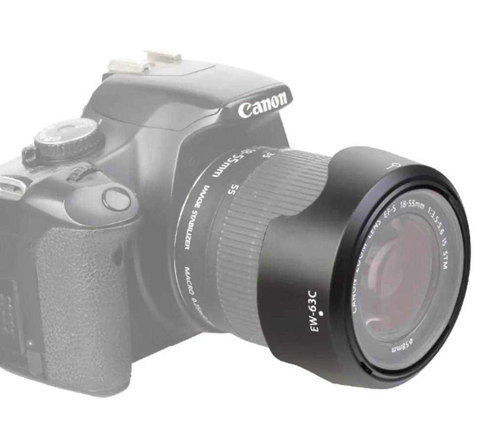 Canon EW-63C Reversible Gegenlichtblende 58 mm für EF-S 18–55 mm f/3,5–5,6 IS STM Objektive, kompatibel mit Canon EOS 700D, 100D, 750D und 760D, Schwarz - Bild 2