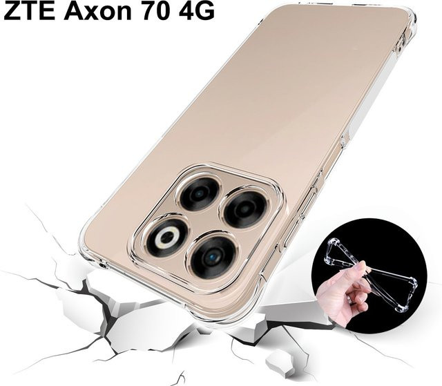 EUCAGR Silikon Schutzhülle für ZTE Axon 70 4G in Transparent mit Airbag-Schutz aus weichem TPU - Bild 1