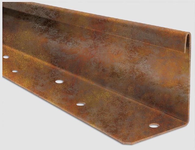 L-Rasenkante Gerade Blank-Heavy Rost-Braun Schwarz, Stärke: 1,5 mm, Länge: 196 cm, Höhe: 10 cm - Bild 1