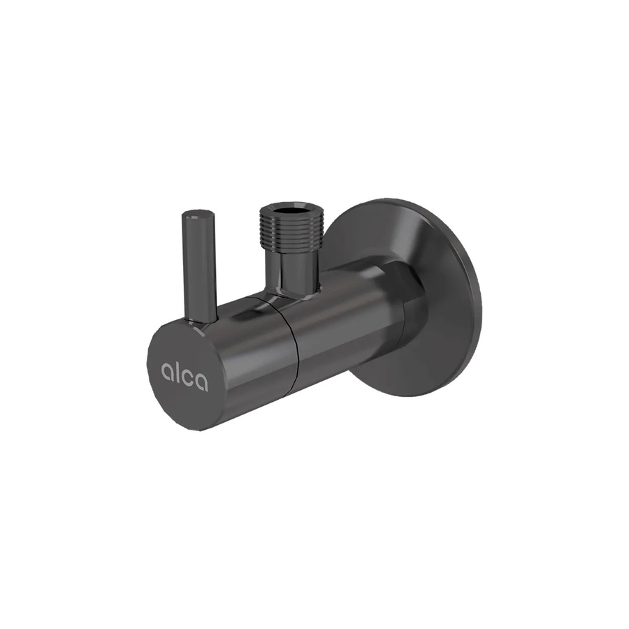 Alcadrain Eckventil mit Schmutzfilter 1/2 Zoll x 3/8 Zoll in Gun Metal matt gebürstet - Bild 2
