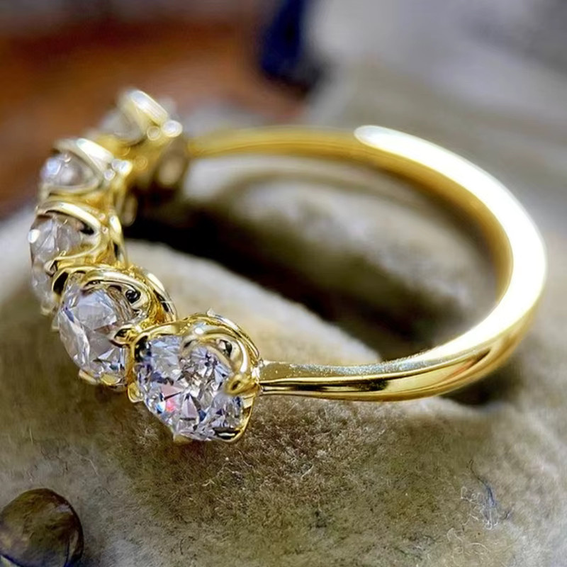 Huitan Damen-Ring, goldfarben, Zirkonia - Bild 2