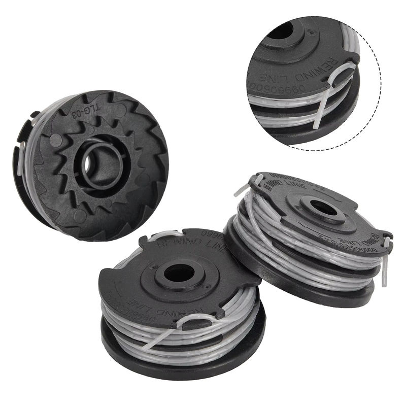 3er-Set Ersatzspulen in Schwarz für Greenworks Rasenschneider G40LT, G40LTK2, G40LTK2X und 2101507 - Bild 3