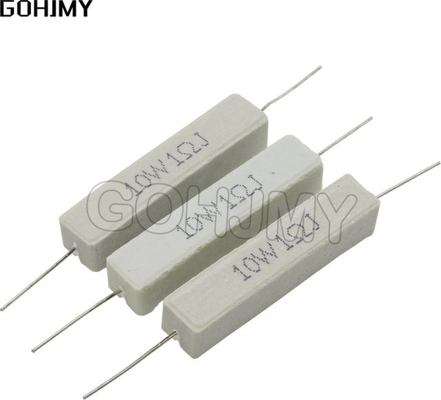 10 Stück GOHJMY Zementwiderstände 10W in Weiß mit Werten von 0,1 bis 10k Ohm - Bild 1