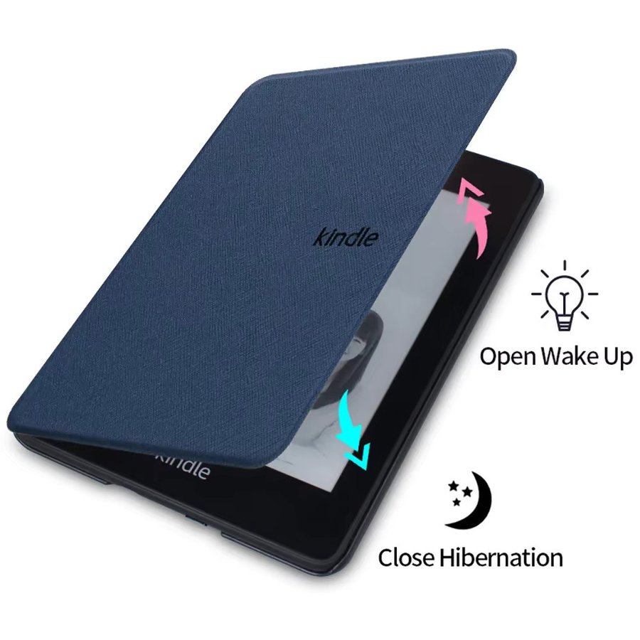 Magnetische Schutzhülle für Kindle Paperwhite 12. Generation 7 Zoll Smart Cover aus Leder in Multicolor und Blau - Bild 2