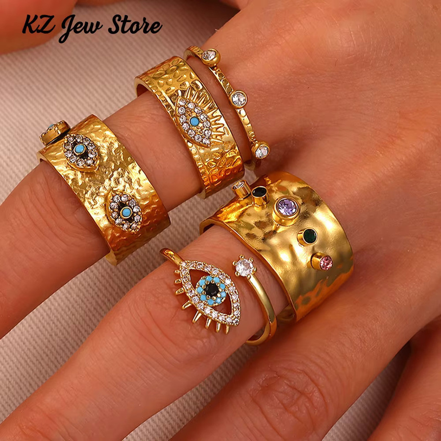 BAUTOBVC Ring Edelstahl, Gold, Zirkonia, Unisex - Bild 2