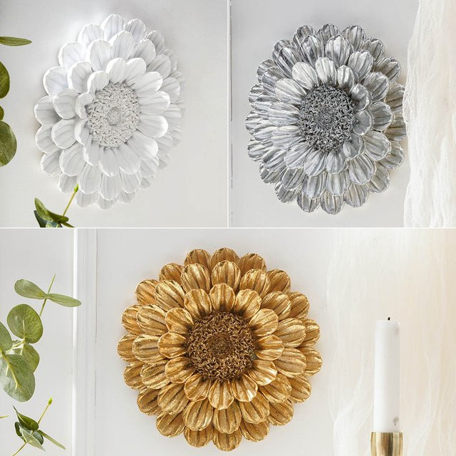 Dreidimensionaler Wandbehang in Dahlie-Blumenform aus Kunstharz - Bild 1