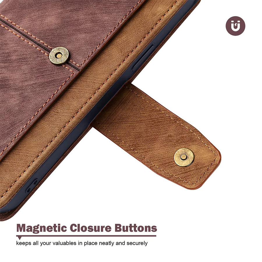 Sturzsichere Brieftaschen-Handyhülle für Motorola G85 G84 G64 G04S Moto G34 G24 G54 G06 Power Cover mit Kartenfächern in Grau - Bild 5