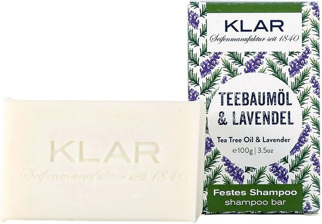 KLAR Festes Shampoo Teebaumöl + Lavendel, 100g - Bild 1