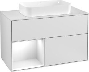 Villeroy & Boch Waschtischunterschrank Finion mit Abdeckplatte in Weiß, B: 100 cm, T: 50,1 cm - Bild 1