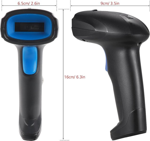 Painter Handheld CCD Barcode-Scanner, automatischer 1D Barcode-Reader mit USB-Anschluss, Schwarz - Bild 1
