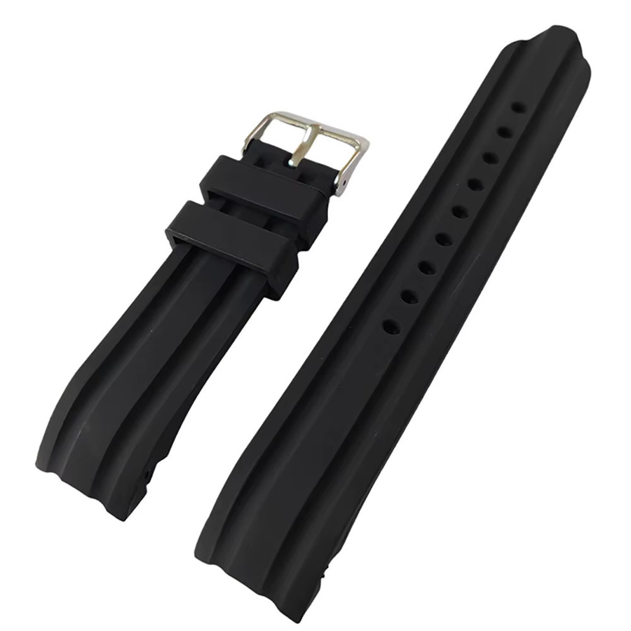 nxalp Uhrenarmband Silikon, Schwarz, Unisex, 18 20 22 24mm - Bild 7