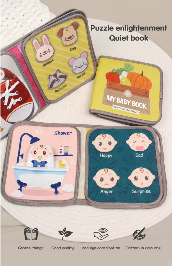 LOLOTREE Montessori Busy Book, Baby-Frühpädagogungsbuch, Stoffbuch für Tiere, Bunt / Mehrfarbig - Bild 3