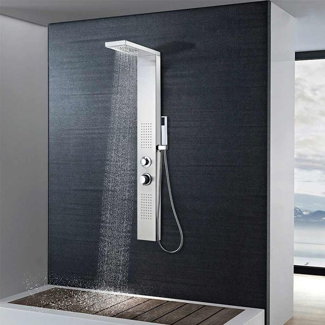Vidaxl Duschpaneel aus Edelstahl in Silber mit Regendusche und Massagefunktion - Bild 1