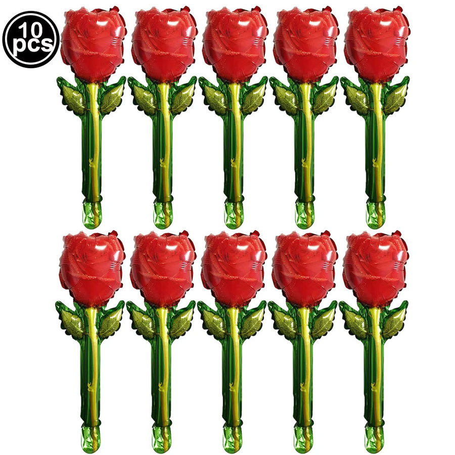PartiesTour Rosenförmige Folienballons in Rot für Hochzeit, Geburtstag und Jahrestag - Bild 4