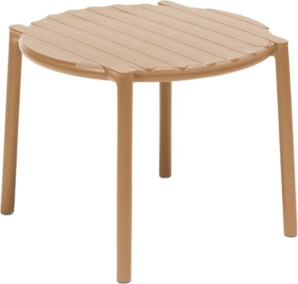 Nardi Doga Tisch für Garten und Terrasse, rund, stapelbar, wetterfestes Kunststoffmaterial, Farben: Braun und Beige - Bild 1