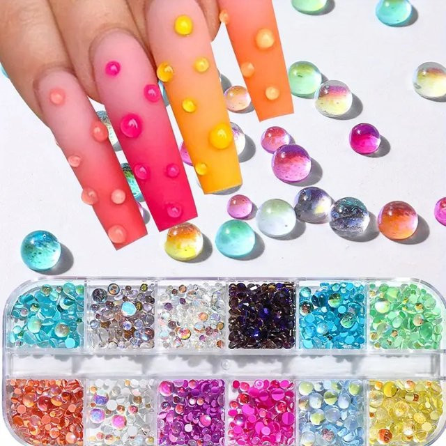 HotPress Nail Art Charms, Regenbogen Meerjungfrau Tränen, Glänzend - Bild 1