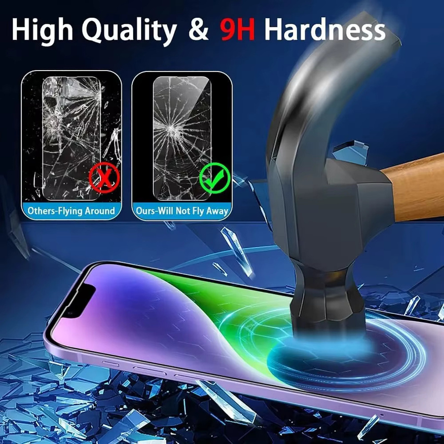 DIXSG 4er-Pack Ultra-Klare Displayschutzfolie aus gehärtetem Glas für iPhone 11 bis iPhone 17 Pro Max, Transparent - Bild 3