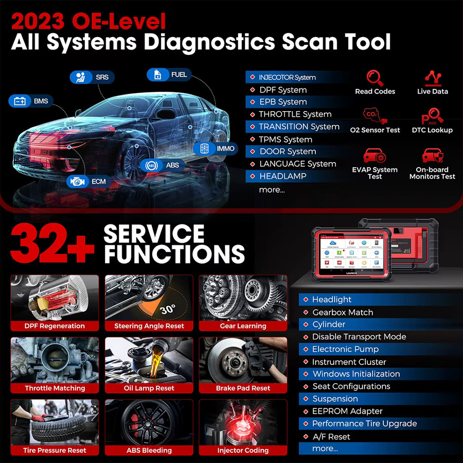 LAUNCH X431 PRO ELITE CANFD DOIP Auto-Vollsystem-Diagnosetool mit ECU-Coding und bidirektionaler Steuerung in Schwarz - Bild 4