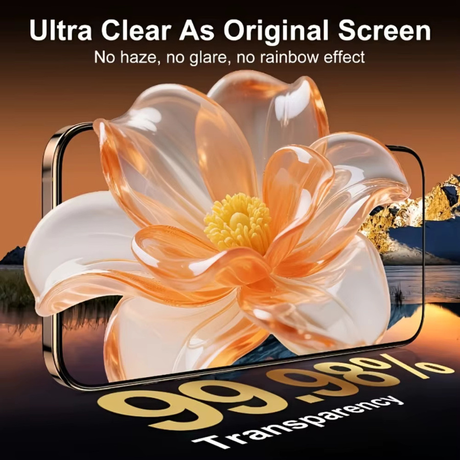 NNBILI 5er Pack Displayschutz mit oleophober Beschichtung für iPhone 17 Pro Max 16 15 14 13 12 11 Pro Serie, transparent, staubfrei und einfach zu installieren - Bild 3
