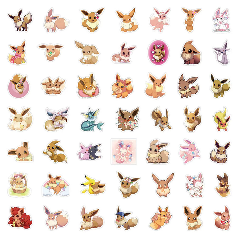 TAKARA TOMY Pokémon Eevee Sticker, Bunt, 10-teiliges Set - Bild 2