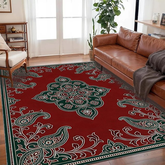 RAKKS Orient Teppich mit Paisley-Design, rutschfest und pflegeleicht für dein Wohnzimmer - Bild 1