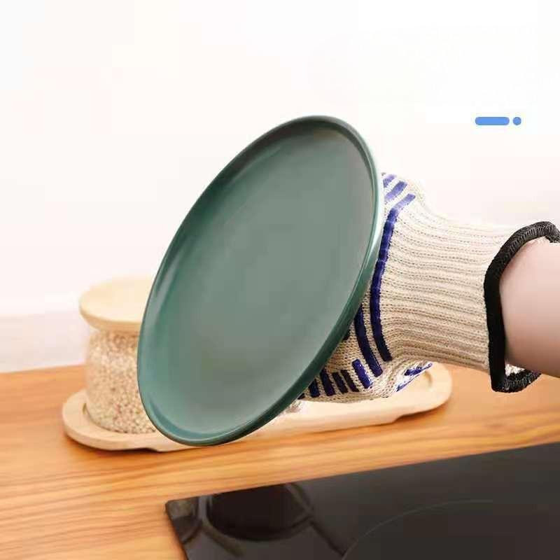 Doppellagige Baumwoll-Grillhandschuhe von Household supplies MH mit Silikonbeschichtung, flammhemmend und wärmedämmend für Ofen, Mikrowelle und Camping - Bild 3