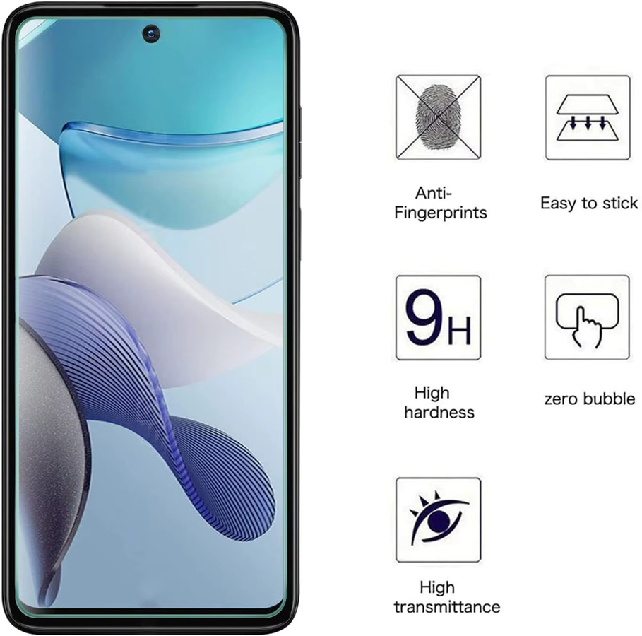 3er-Pack Displayschutzfolie aus gehärtetem Glas für Motorola Moto G13 G14 G84 G54 E13 G23 G53 G73 G53y G53j 5G, transparent - Bild 3