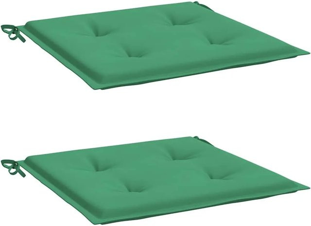vidaXL Gartenstuhl-Kissen Set aus wasserabweisendem Oxford-Gewebe, 2 Stück, Grün, B/T/H: 40 x 40 x 4 cm - Bild 1