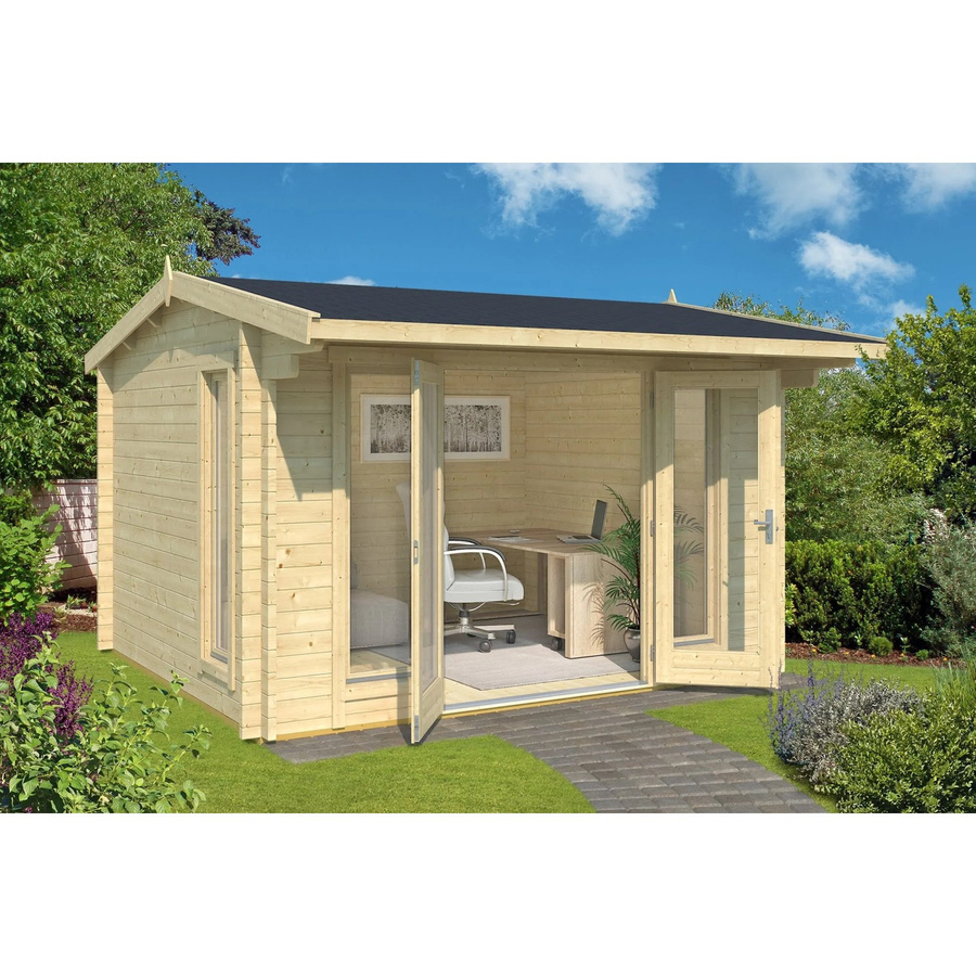 Lasita Gartenhaus Jubilee Maja aus Holz mit Satteldach, naturbelassen braun, B/H/T: 370 x 245,1 x 412,5 cm - Bild 2