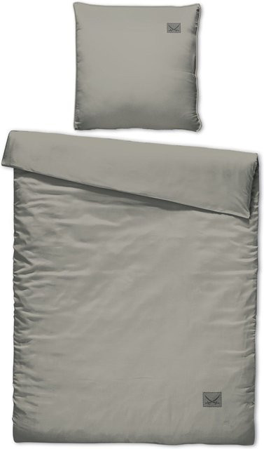 Bettwäsche Sansibar Leinen Look aus Baumwolle mit Reißverschluss, Beige, Braun, Grau, B/H: 135 x 200 cm und 80 x 80 cm - Bild 1