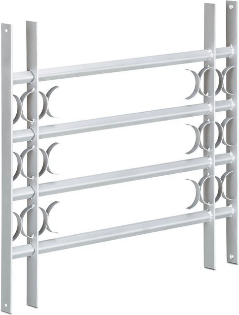 Relaxdays Ausziehbarer Einbruchschutz Fenstergitter aus Stahl in Grau, B: 60 cm, H: 70-105 cm - Bild 1