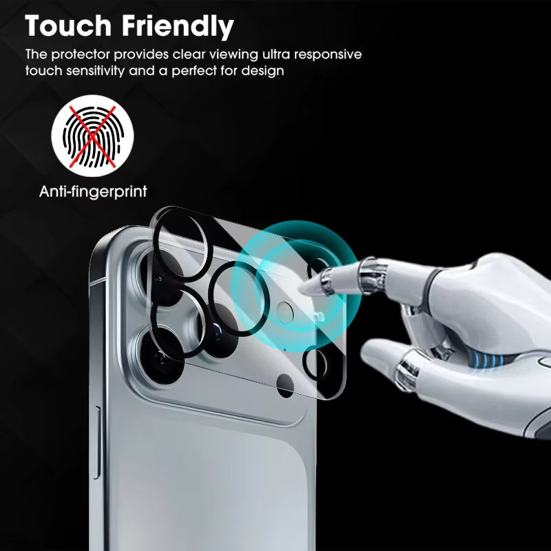 4-in-1 HD Displayschutzfolien mit 2 Kameraobjektivschutz für iPhone 11 bis 17 Pro Max und Plus Modelle, transparent, Luftglas-Technologie - Bild 2