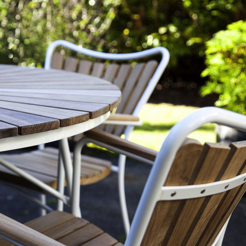 Cinas Gartenmöbelset aus Teakholz und Aluminium in Weiss für 4 Sitzplätze - Bild 2