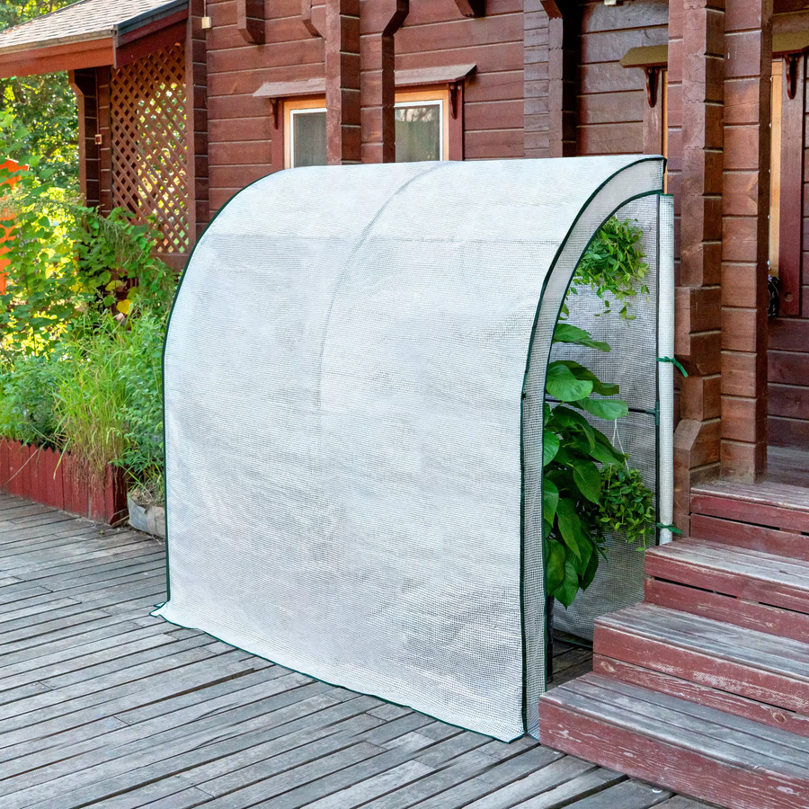 WOLTU Folien-Gewächshaus mit Rolltoren aus PE-Plane, transparent/grün, B/T/H: 210 x 200 x 100 cm - Bild 2