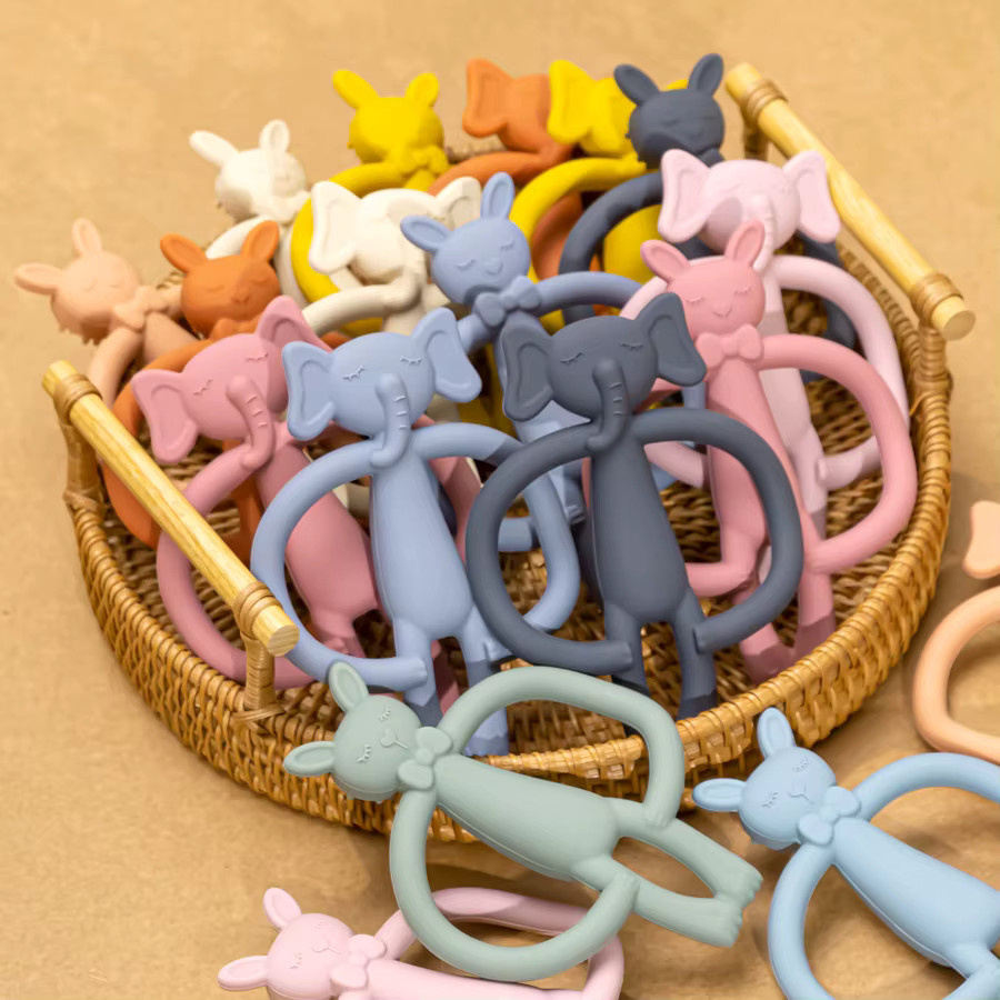 BPA-freier Silikon Beißring für Babys in Tierform, buntes Zahngelaugspielzeug für Säuglinge - Bild 2