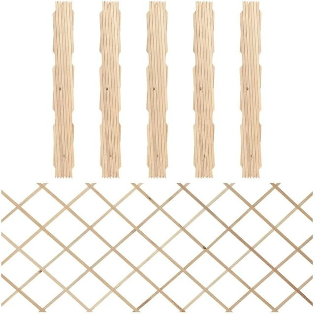 vidaXL Rankzäune aus Massivholz Tanne, 5 Stück, braun, H: 180 cm, B: 80 cm - Bild 1