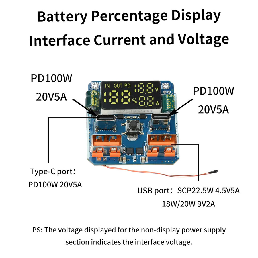 diymore PD100W Bidirektionales Boost-Buck-Schnelllademodul in Blau, 20 V, 5 A, Hochleistungseingang für das schnelle Laden von Lithiumbatterien - Bild 2