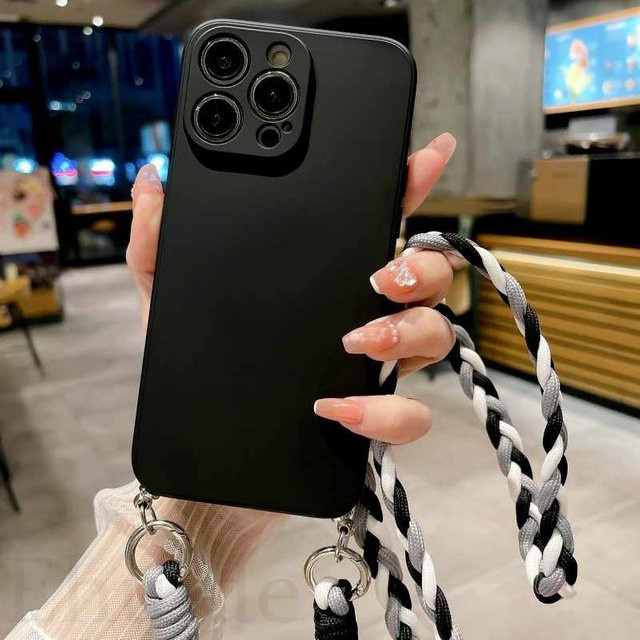 Crossbody Lanyard Hülle für Motorola Moto Edge 60 Fusion 50 Pro 40 Neo G85 G84 G54 G34 mit geflochtenem Silikonband und Halskette - Bild 1