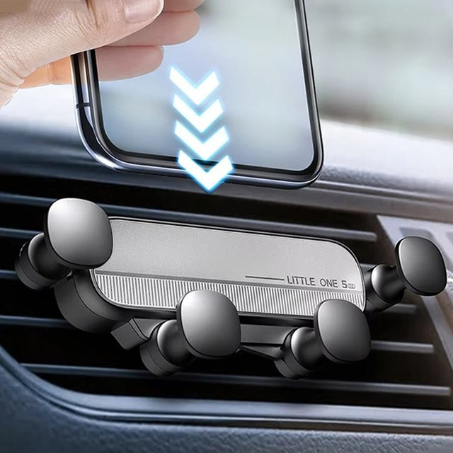 BRYNTHORX Universeller Schwerkraft-Auto-Handyhalter für die Lüftungsschlitze in Schwarz, GPS-Navigationsständer für iPhone, Huawei, OPPO und Realme - Bild 1