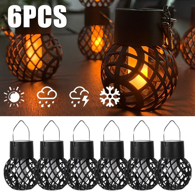 Heinast LED Solar Laterne mit Flammen-Effekt, wasserdichte Hängeleuchte für Garten, Terrasse und Hof - Bild 1