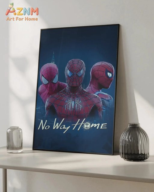 KAYOU Spider-Man: No Way Home Poster, Multiversum Wandbild mit drei Spider-Men, moderner Grafikdruck für deine Superhelden-Raumdekoration, mehrfarbig - Bild 1