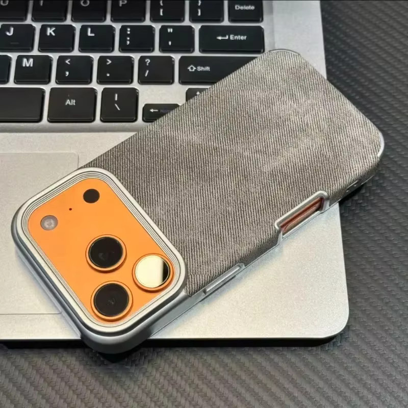 Sturzsicheres Denim Softcase für Apple iPhone in Orange - Bild 1