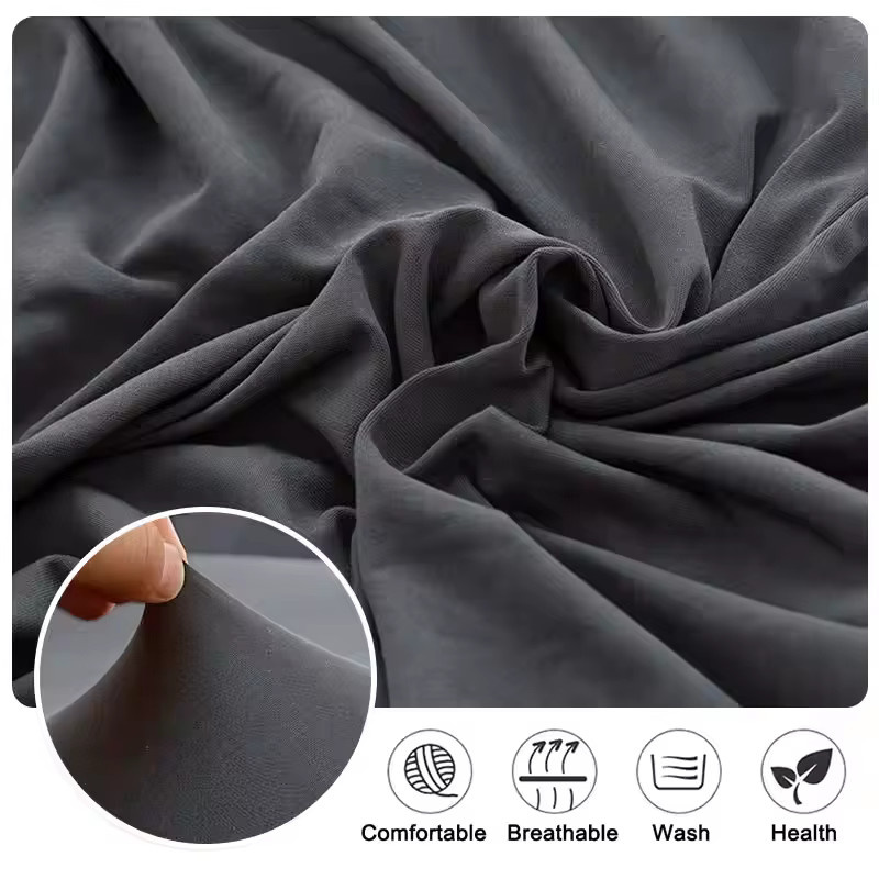 WANERQU Esszimmerstuhlbezüge aus elastischem Stretch-Spandex in Grau, Einfarbig, Modernes Design - Bild 3