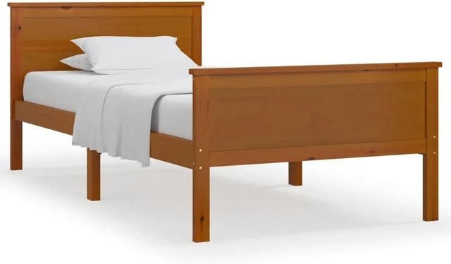 vidaXL Massivholzbett aus Kiefernholz in Honigbraun, rustikales Bett B: 100 cm, L: 200 cm - Bild 1