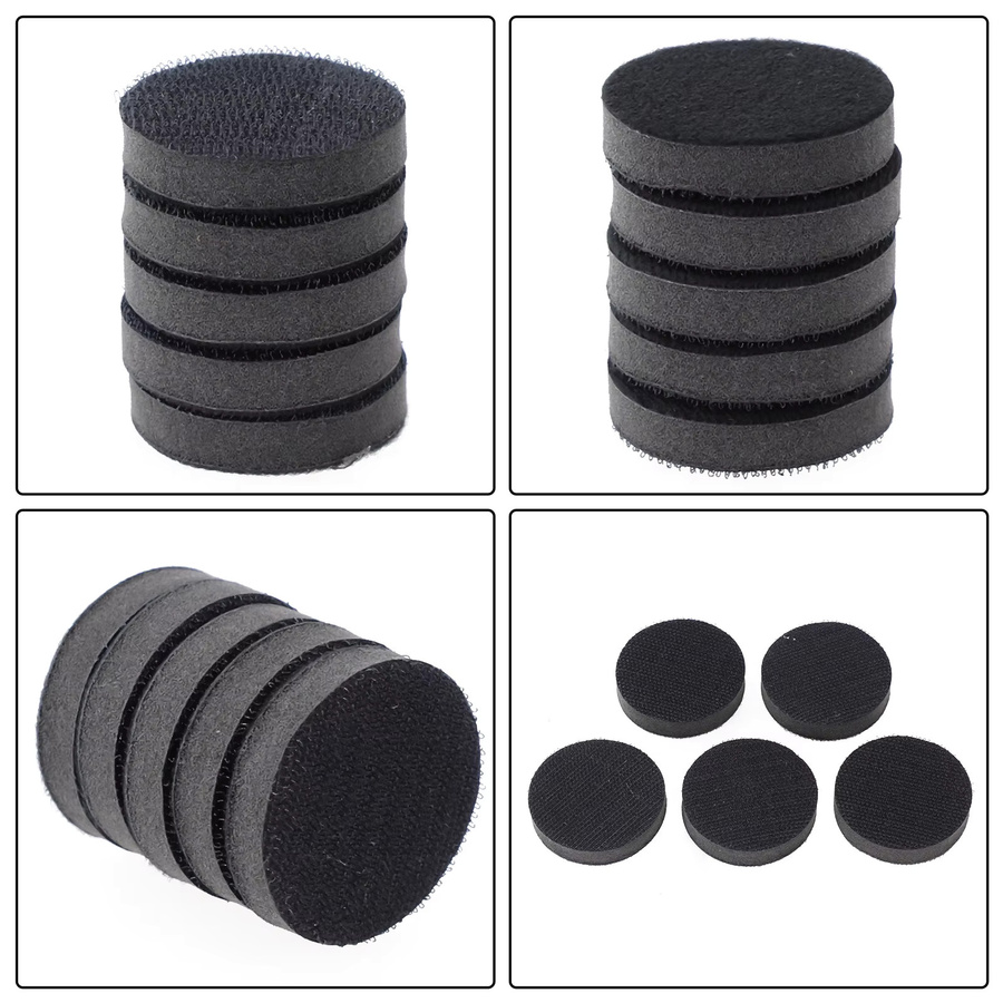 Vibratite Set mit 5 weichen Dichtungsunterlagen und Schwamm-Pufferpads für Klett-Schleifscheiben in Schwarz, Durchmesser: 50 mm und 75 mm - Bild 2
